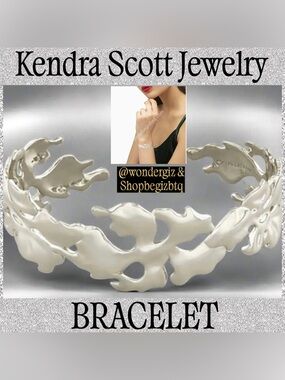 Kendra Scott Authentic Savannah Cuff Bracelet In Rhodium Plated